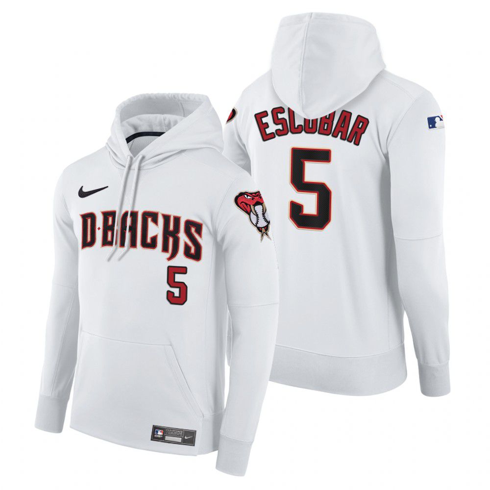 Men Arizona Diamondback #5 Escobar white home hoodie 2021 MLB Nike Jerseys
